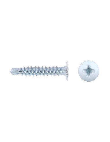 TORNILLO CET PUNTA BROCA REDUCIDA CABEZA EXTRAPLANA IMPRONTA PH  4,2X14 LACADO BLANCO  500 UDS/C 