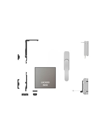 KIT BASE OSCILOBATIENTE CLASSIC CON CREMONA SIRIUS  CIERRE AL INVERSOR  LACADO INOX REF 111893S