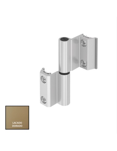 BISAGRA CARINA CE PLETINA Y EJE INOX LACADO ORO IZQUIERDA REF 023I93