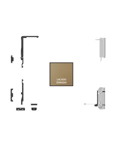 KIT BASE OSCILOBATIENTE CLASSIC SIN CREMONA  CIERRE AL INVERSOR  LACADO ORO REF B113393