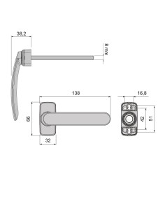 MANILLA POLARIS SLIM RECUPERABLE LACADO INOX REF 05183S93 2
