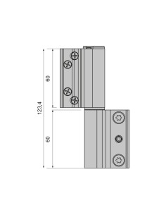 BISAGRA ACRUX  CANAL 16  LACADO INOX IZQUIERDA REF 017I93 2
