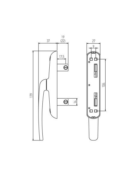 CREMONA APERTURA INTERIOR / EXTERIOR PLANA BLANCO REF 6302