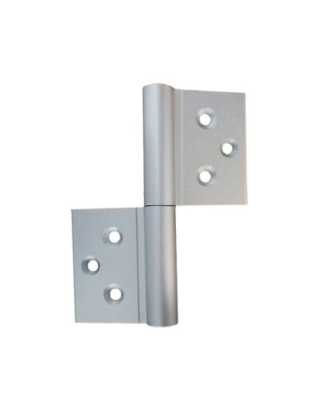 BISAGRA ANCLAJE DIRECTO EJE RECTO PLATA ANOD REF D-1034