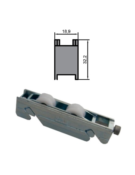 RUEDA S/P-92 ZAMAK REGULABLE RODAMIENTO DE AGUJAS  DOBLE 