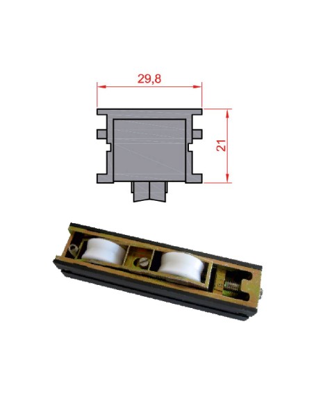 RUEDA B-3-7 ZAMAK REGULABLE RODAMIENTO DE AGUJAS  TANDEM 
