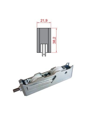 RUEDA ELEVABLE INA TANDEM 200KG ZINCADO CON...