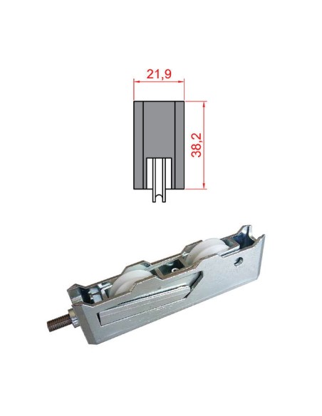 RUEDA ELEVABLE INA TANDEM 200KG ZINCADO CON SELLANTE HE (600 H.C.S)