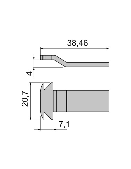 GANCHO PARA CIERRE FENIX Y DRACO (MICROVENTILACION) (D-4MM/L-38,46MM) REF 03068