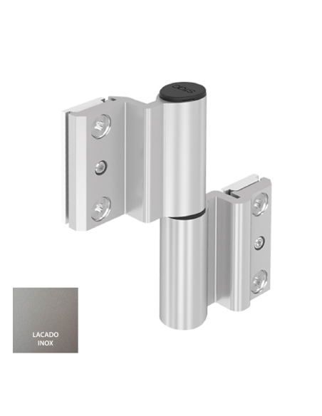 BISAGRA ACRUX FR  CANAL CENTRADO  LACADO INOX DERECHA REF 030D93