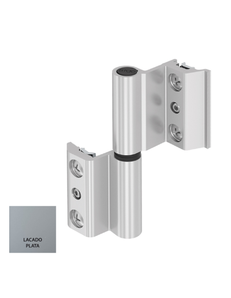 BISAGRA NORMA CE PLETINA Y EJE INOX CON PRISIONERO LACADO PLATA DERECHA REF 025D91
