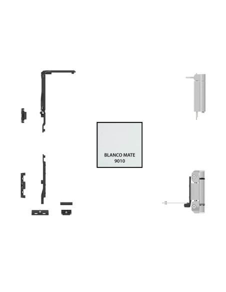 KIT BASE OSCILOBATIENTE CLASSIC SIN CREMONA  CIERRE AL INVERSOR  9010 MATE REF B113392