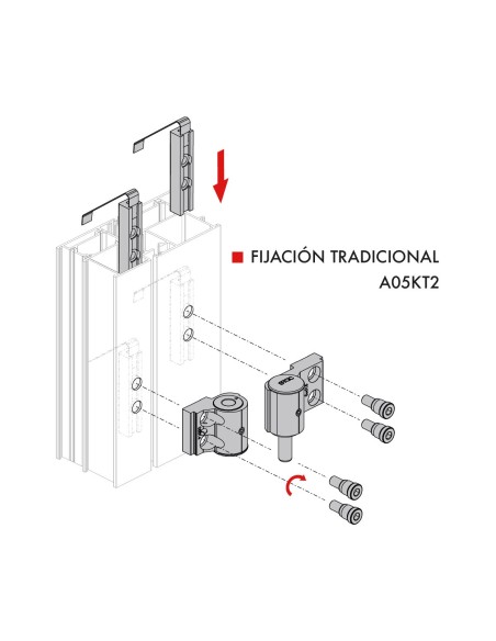 KIT FIJACION TRADICIONAL BISAGRA ARIES  3 PALAS  REF A05KT3 