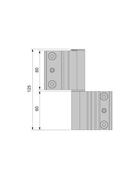 BISAGRA ACRUX FR  CANAL CENTRADO  LACADO PLATA DERECHA REF 030D91 
