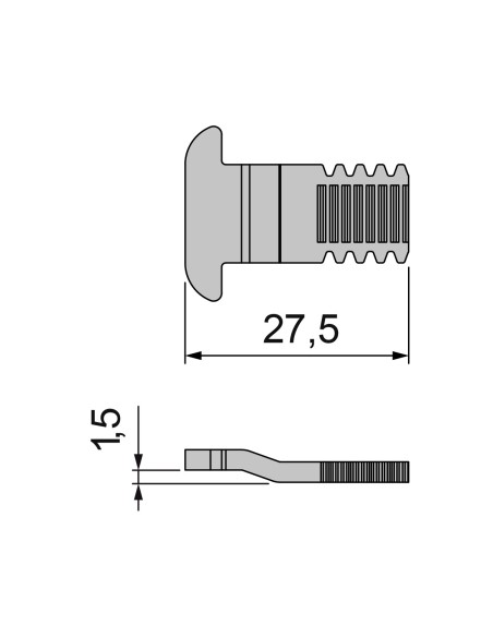 GANCHO PARA CIERRE TITAN, FENIX Y DRACO (D-1,5MM/L-27,5MM INOX) REF 0503207