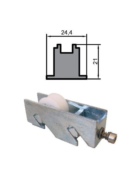 RUEDA S/AL-18 ZAMAK REGULABLE RODAMIENTO DE AGUJAS