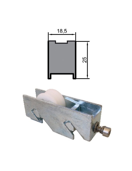 RUEDA S/AL-24 ZAMAK REGULABLE RODAMIENTO DE AGUJAS 