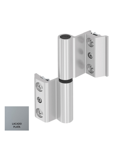 BISAGRA NORMA CE PLETINA Y EJE INOX CON PRISIONERO LACADO PLATA IZQUIERDA REF 025I91