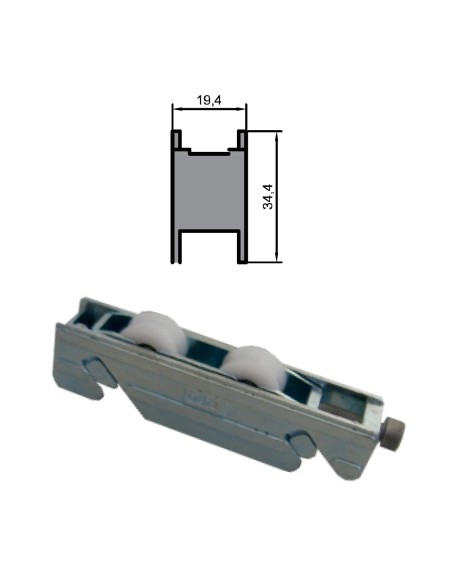 RUEDA S/LG ZAMAK REGULABLE RODAMIENTO DE AGUJAS  DOBLE 