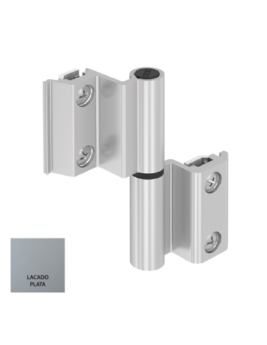 BISAGRA CARINA 3  HOJA CE PLETINA Y EJE INOX LACADO PLATA DESMONTADA REF 014D91