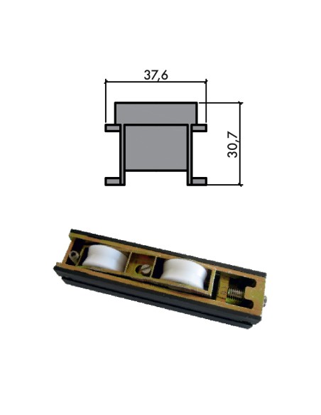 RUEDA B-3-42 ZAMAK REGULABLE RODAMIENTO DE AGUJAS  TANDEM 