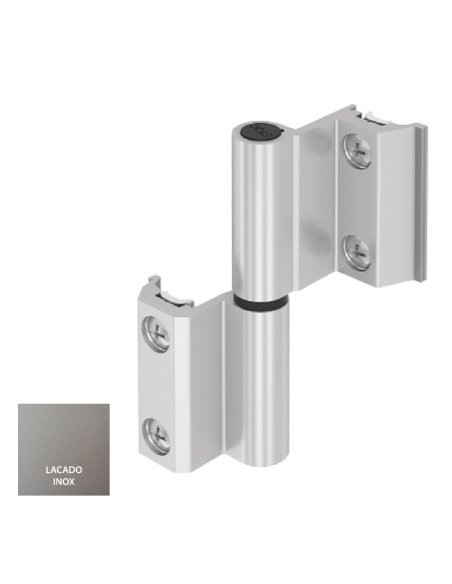 BISAGRA CARINA CE PLETINA Y EJE INOX LACADO INOX IZQUIERDA REF 023I93