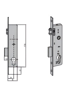 CERRADURA RODILLO Y PALANCA DESLIZANTE SIN CILINDRO REF...