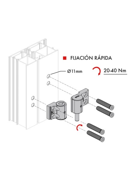 TORNILLOS FIJACION RAPIDA BISAGRA ARIES 50MM REF 0505041 