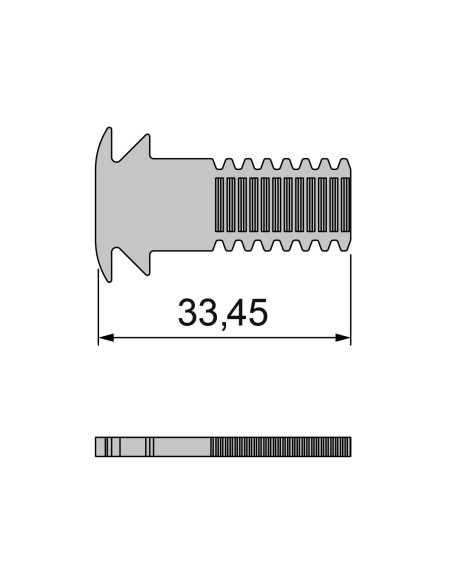 GANCHO PARA CIERRE TITAN, FENIX Y DRACO (MICROVENTILACION) (CENTRADA/L-33,45MM INOX) REF 0503073