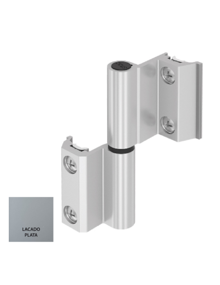 BISAGRA CARINA CE  REGULABLE  PLETINA Y EJE INOX LACADO PLATA IZQUIERDA REF 023I91R