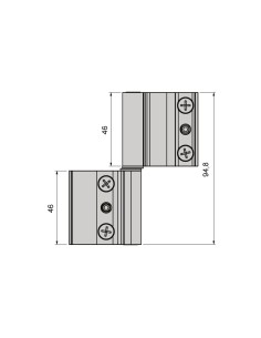BISAGRA 40X20 REGULABLE PLETINA ZAMAK LACADO PLATA... 2