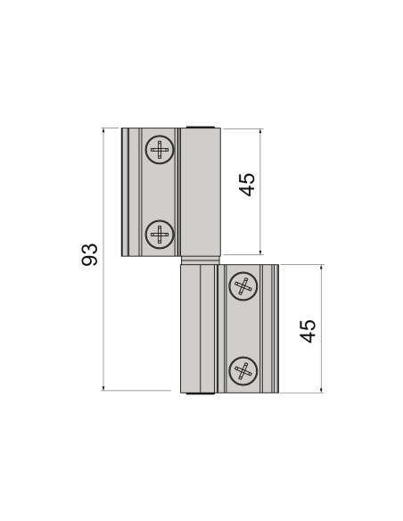 BISAGRA CARINA CE PLETINA Y EJE INOX LACADO PLATA  DERECHA REF 023D91