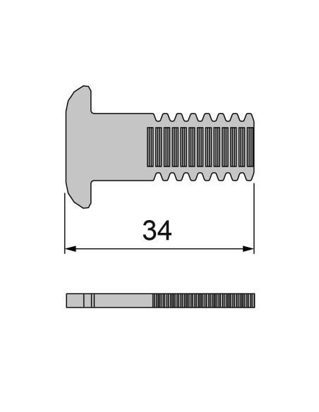 GANCHO PARA CIERRE TITAN, FENIX Y DRACO (CENTRADA/L-36MM INOX) REF 03151