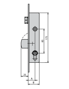 CERRADURA PICAPORTE Y PALANCA BASCULANTES FRENTE  U  REF.... 2