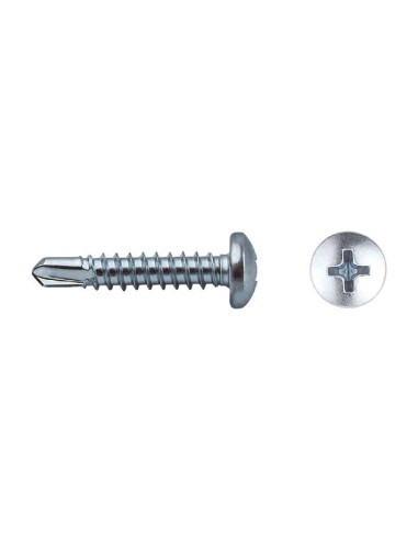 TORNILLO DIN 7504N PUNTA BROCA CABEZA ALOMADA IMPRONTA PH  4,8X16 MM CINCADO (250 UDS/C)