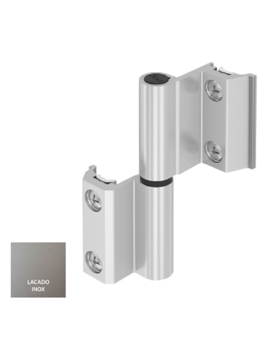 BISAGRA CARINA CE PLETINA Y EJE INOX LACADO INOX DERECHA REF 023D93