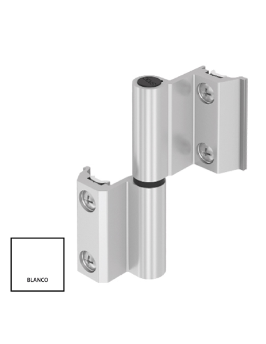 BISAGRA CARINA CE  REGULABLE  PLETINA Y EJE INOX BLANCO IZQUIERDA REF 023I01R