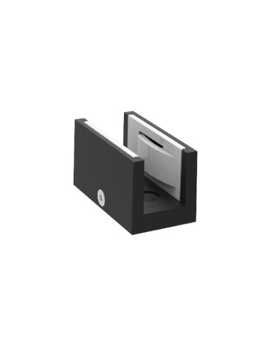 Guiador inferior para vidrio de 8-14mm. Alum. Lacado Negro