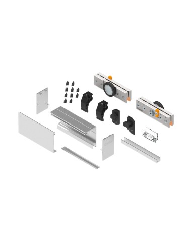 KIT SV-X90 PERFIL SUPERIOR CORREDERO VIDRIO FIJO PARA TECHO O PARED 2M NEGRO