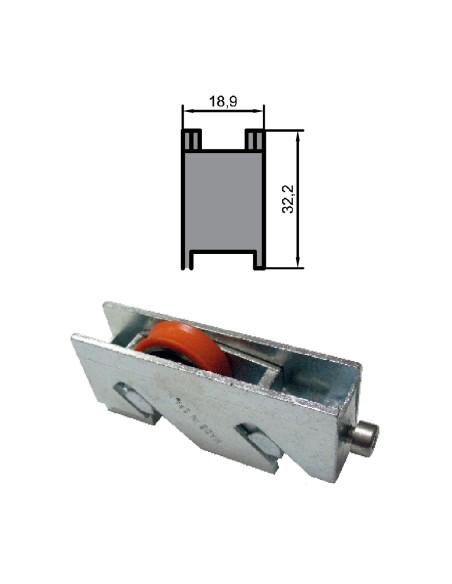 RUEDA S/P-92 (RODAMIENTO AL-24) ZAMAK REGULABLE RODAMIENTO DE BOLAS 