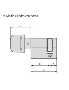 CILINDRO CON POMO (MEDIO CILINDRO) 10X60   POMO REF...