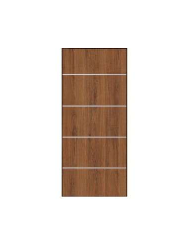 PANEL BORO (4 LINEAS) 2000X800X20 MM LACADO IMITACION MADERA STANDARD CON LINEAS INOX