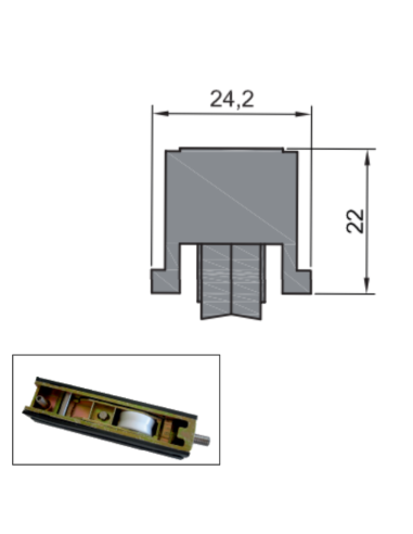 RUEDA B-1 ZAMAK REGULABLE RODAMIENTO DE AGUJAS...
