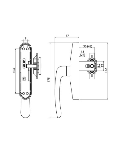 CREMONA PRESTIGE APERTURA EXTERIOR 36MM NEGRO...