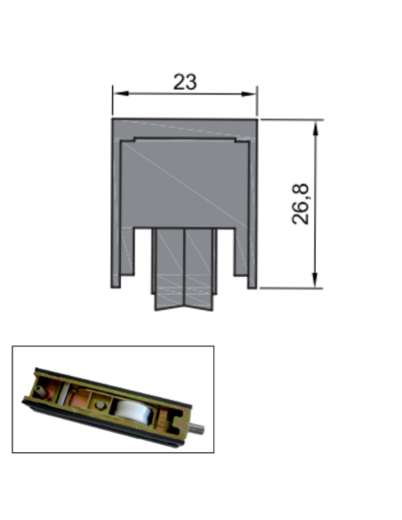 RUEDA B-2-10 ZAMAK REGULABLE RODAMIENTO DE AGUJAS  SIMPLE 