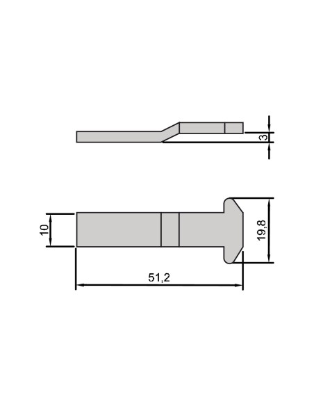 GANCHO PARA CIERRE 4308 (800 HOJA MULTIPUNTO) (D-3MM/L-51,2MM INOX) REF 2035