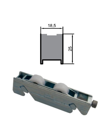 RUEDA S/AL-24 ZAMAK REGULABLE RODAMIENTO DE AGUJAS  DOBLE 