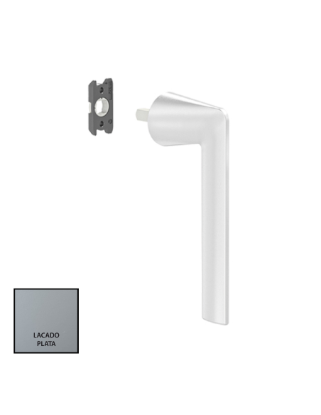 MANILLA MINIMALISTA LAMBDA CORREDERA Y CANAL 16 ( 4 APOYOS) LACADO PLATA REF 772891