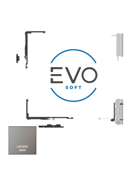 KIT BASE OSCILOBATIENTE CLX 160KG SIN CREMONA  CIERRE AL INVERSOR  LACADO INOX REF T113393