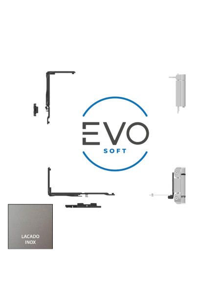 KIT BASE OSCILOBATIENTE EVO SOFT SIN CREMONA  CIERRE AL MARCO  LACADO INOX REF C113393